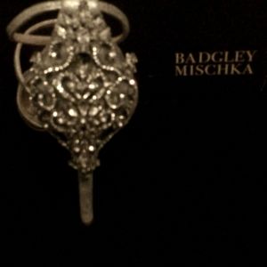 Badgley Mischka silver embellished heels